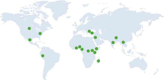 Map of OLE sites around the world